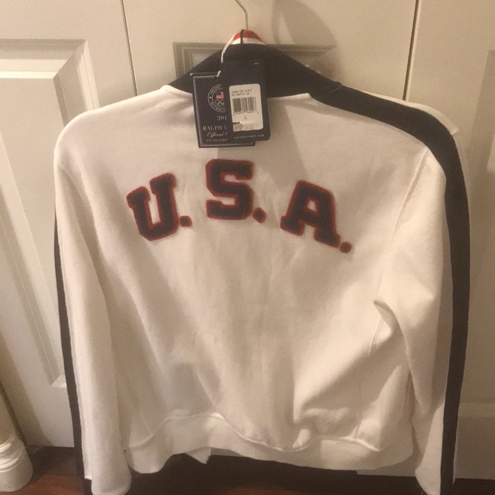 A Ralph Lauren USA track jacket.